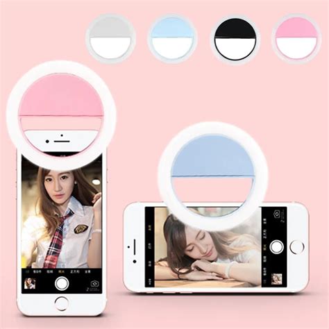 Rechargeable Selfie Led Flash Light Up Universal Mobile Phone Ring