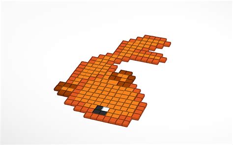 3d Design Goldfish Pixel Art Tinkercad