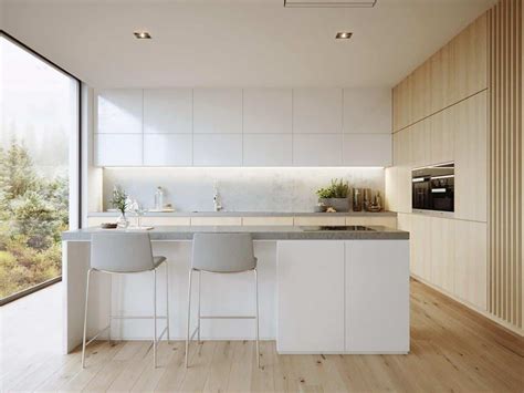 Белая кухня в интерьере минимализм 87 фото