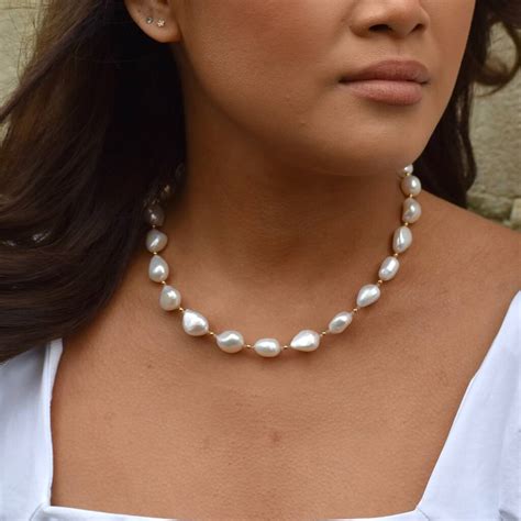 Large Baroque Pearl Necklace By Jiya Jewellery