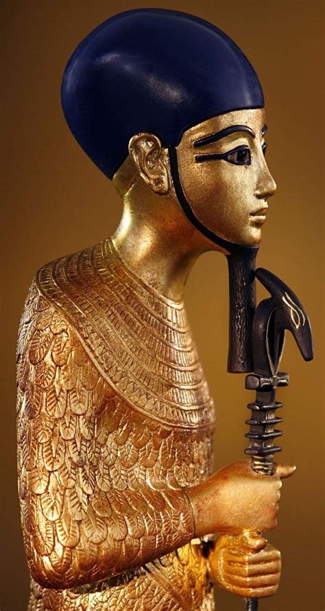 The God Ptah Holding The Combined Djed Ankh Uas Scepter Detail