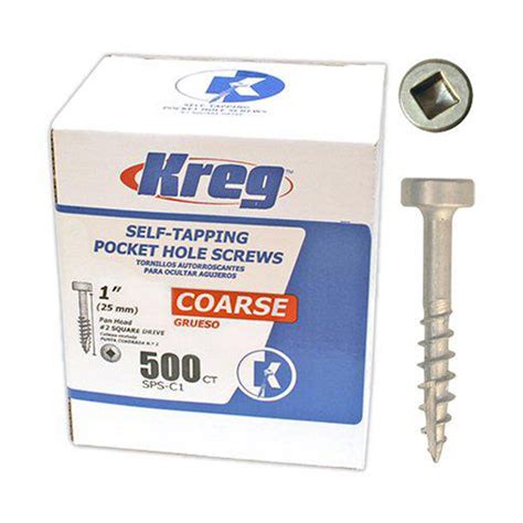 Kreg Sps C1 500 Pocket Hole Screws 1 Inch 7 Coarse Pan Head 500 Count