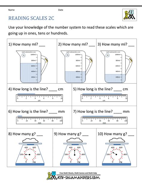 Free Printable Measurement Worksheets Web Students Need To Understand
