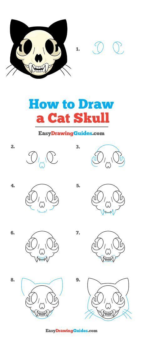 easy cat drawing easy skull drawings cat drawing tutorial skeleton drawings cute drawings