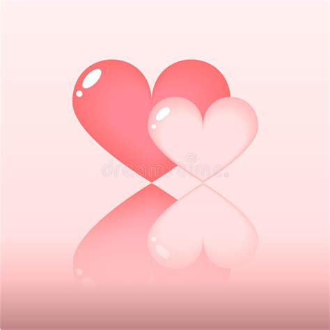 Two Pink Heart Stock Vector Image 46304354
