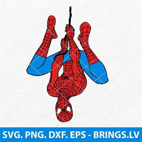 Spiderman Hang Upside Down SVG PREMIUM AND FREE SVG DXF PNG CUT FILES