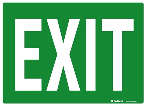 Income, revenue), from exeō (to depart, exit; Exit Sign - White on Green | Kasama.us