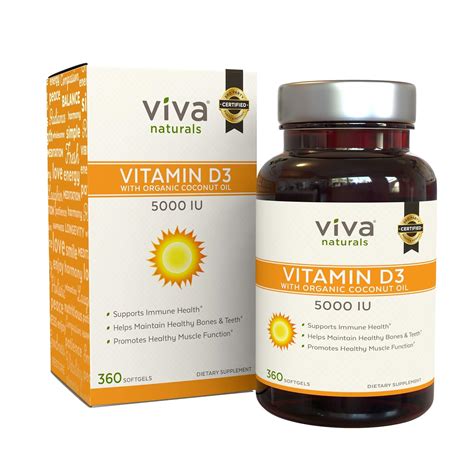Vitamin D3 5000 Iu 360 Softgels High Potency Vitamin D Made With