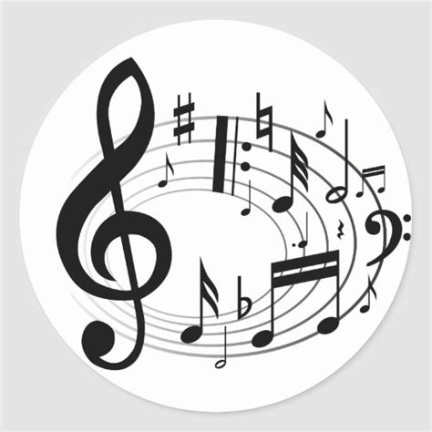 Black Musical Note Stickers And Labels Zazzle Uk
