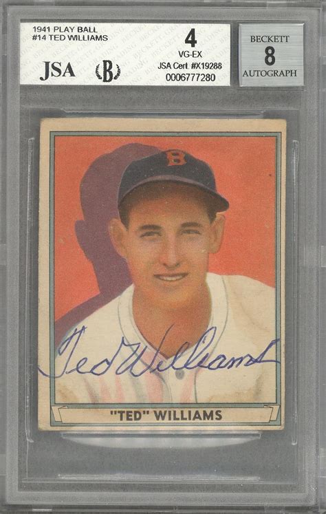 Is there something you've always meant to do, wanted to do, but just. Lot Detail - 1941 Play Ball #14 Ted Williams Signed Card - BVG VG-EX 4/JSA 8