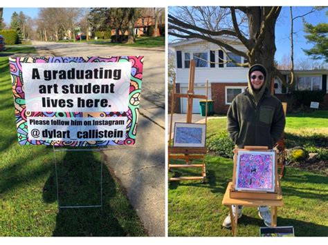 Seniors Cancelled Art Show Transformed Into A Front Yard Art Gallery