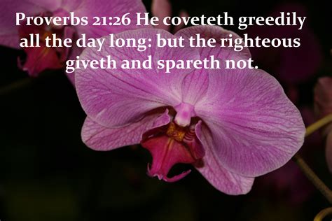 proverbs 21 26 he coveteth greedily all the day long but the righteous giveth and spareth not
