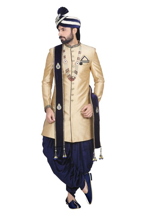 Punjabi Style Wedding Sherwani Attirebazaar Com Whats App Sherwani For Men