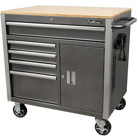 Proworks 36 Inch W X 245 Inch D 5 Drawer 1 Door Mobile Tool Chest