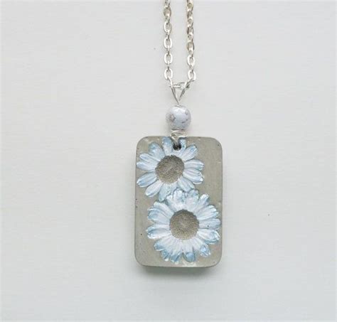 Concrete Necklace Real Daisy Necklace Real Flower Necklace