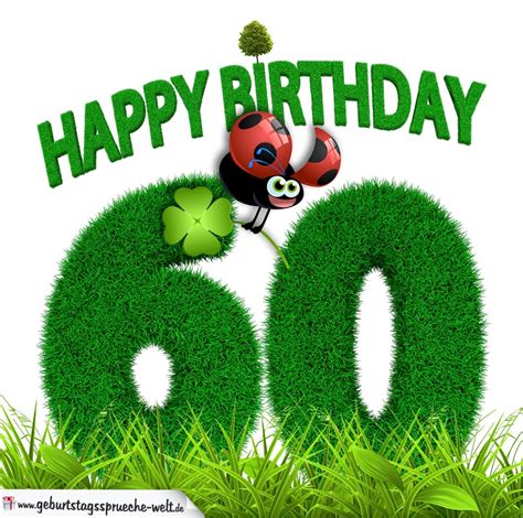 Auf dieser seite gibt es kostenlose bilder zum 18., 50., 60. 60. Geburtstag als Graszahl Happy Birthday ...