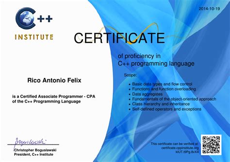 The credential offers different specializations, including the development of windows software, mobile applications and games. C++ Programming Language Certificate (C / C++ forum at ...
