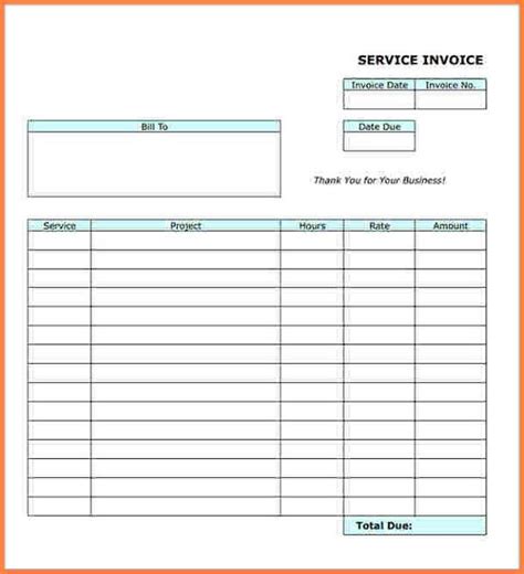 blank invoice template  excel invoice template