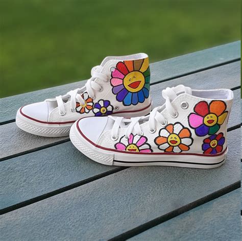 Funky Shoes Sneakers Women Hand Painted Shoes Etsy