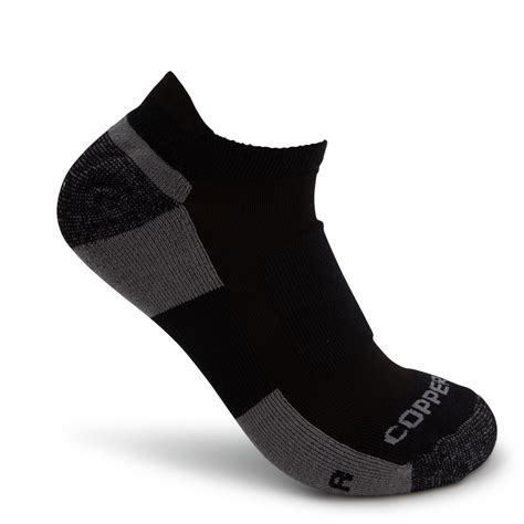 Copper Fit Pro Mens Walking Ankle Socks 2 Pr Shoe 6 12 Blackgray For