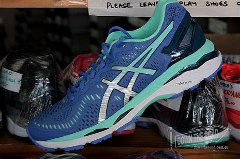 Asics Womens Kayano Blue And Green Leo Russell Sports