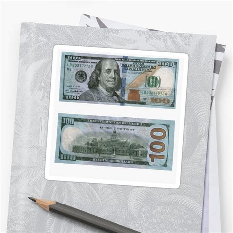 100 Dollar Bill Money Stickers By Rocklanone Redbubble
