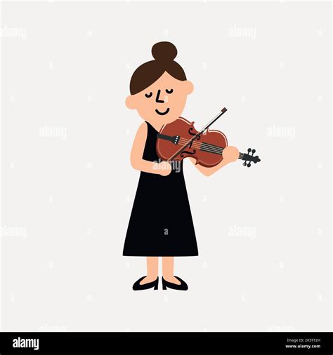 Female Violinist Clipart Musician Illustration Vector Stock Vector