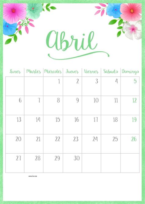 Calendario Abril 2023 Para Imprimir En  Y Pdf Gratis Aria Art