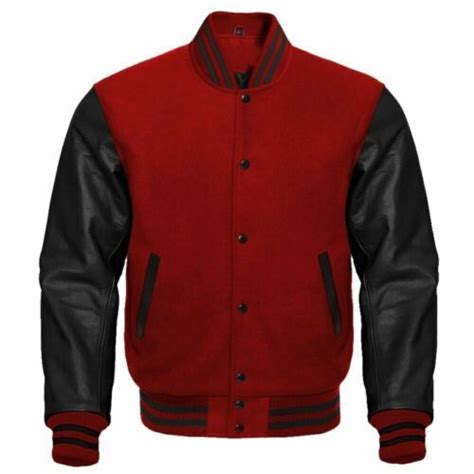 Varsity Jacket For Men Leather Sleeves With Wool Body Letterman