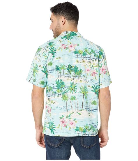 Tommy Bahama Cotton Aloha Surf Hawaiian Shirt Blue Swell Clothing For