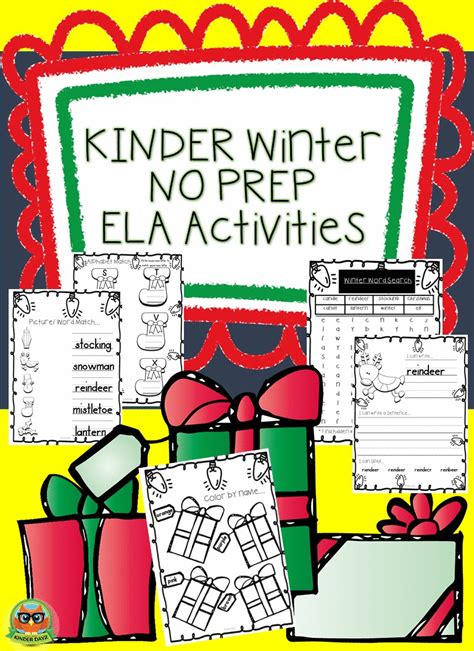 This Packet Includes 18 Pages Of Fun Filled Ela Activities For Pre K