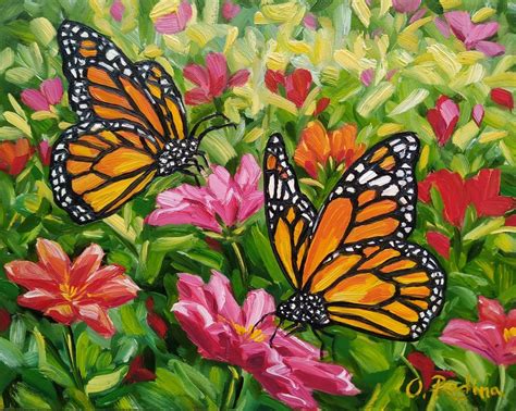 Monarch Butterfly Painting On Canvas Butterfly Flowers Etsy Canada
