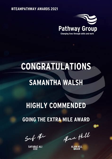 Teampathway Awards 2021 Going The Extra Mile Award Pathway Group