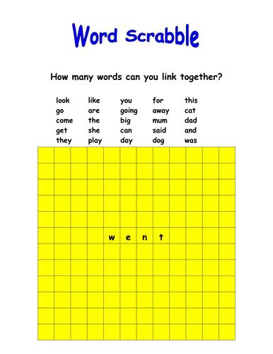 Word Scrabble Teaching Resources