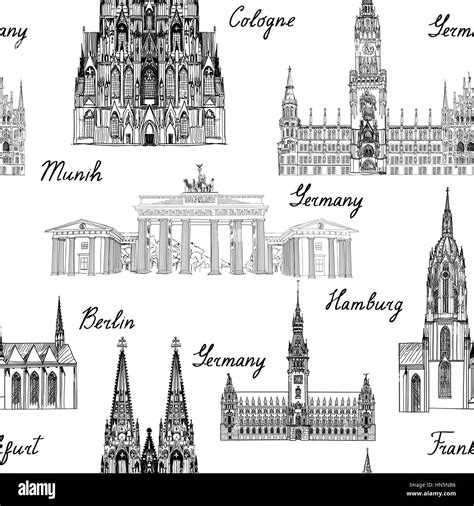 German Historic Buildings Stock Vector Images Alamy