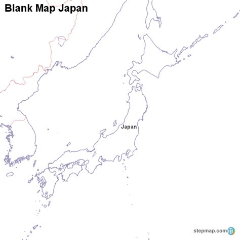 Map of japan and south korea. StepMap - Blank Map Japan - Landkarte für Japan