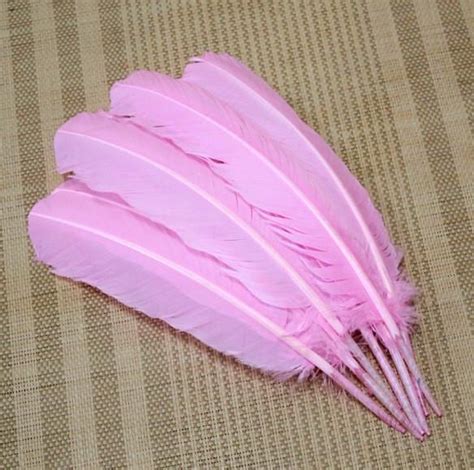 Free Shipping 100pcs Dyed Pink Color 25 35cm Real Natural Turkey