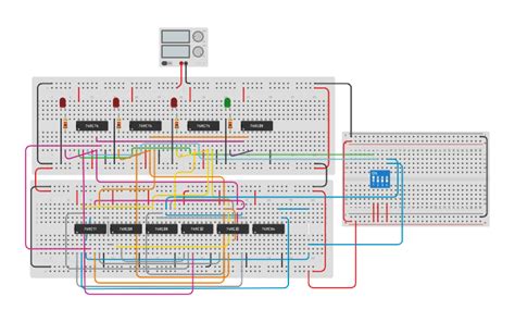 State machine diagram for the same sequence detector has been shown below. Circuit design Moore Sequence Detector | Tinkercad