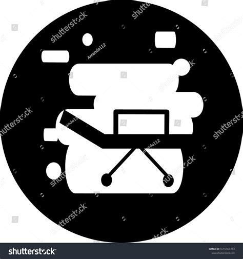 Hospital Bed Black Circle Icon Intensive Stock Vector Royalty Free
