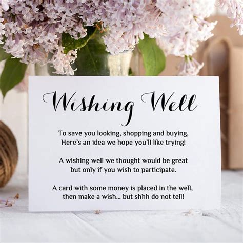 Wishing Well Wedding Wishing Well Poems Wedding Wording