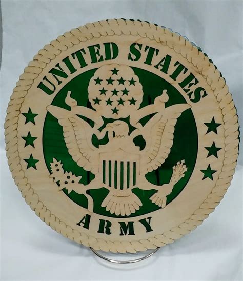 Military US Army Laser Cut Wooden Emblem Retirement Gift Etsy