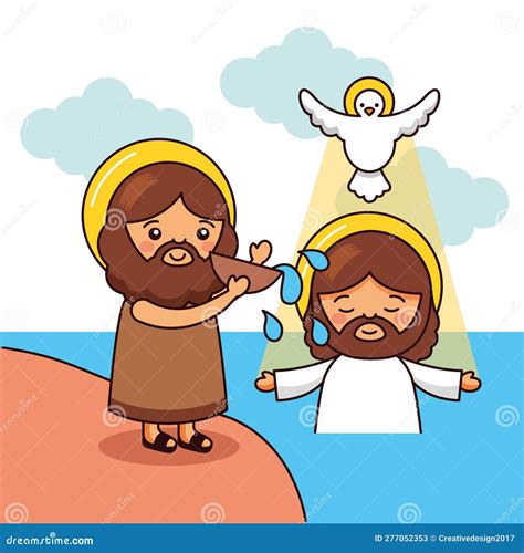 Baptism Of Jesus Stock Vector Illustration Of Belief 277052353