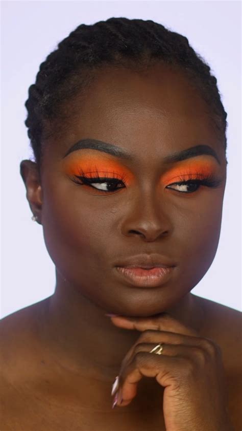 Orange Eyeshadow Look Video Dark Skin Makeup Brown Skin Makeup
