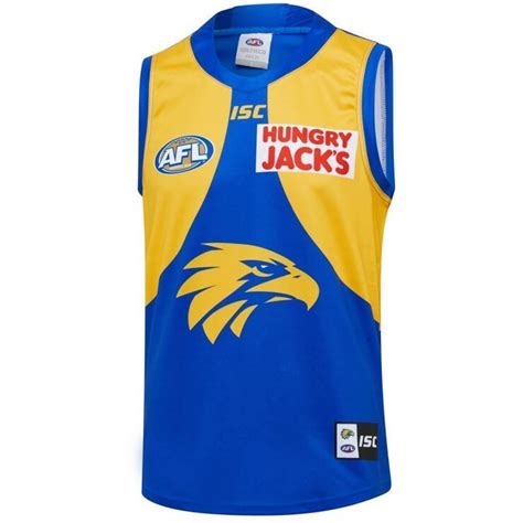 The guernsey will also feature messaging in support for the progression of the treaty movement in victoria, as dreamtime at the 'g will take footy player and emerging artist quinton narkle designed this year's indigenous guernsey to be worn as geelong come up against gold coast this weekend. West Coast Eagles 2019 ISC Mens Home Guernsey