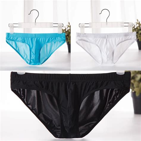 Summer Ice Silk Mens Underwear Comfortable Briefs Shorts Ultra Thin Sexy Seamless Underpants