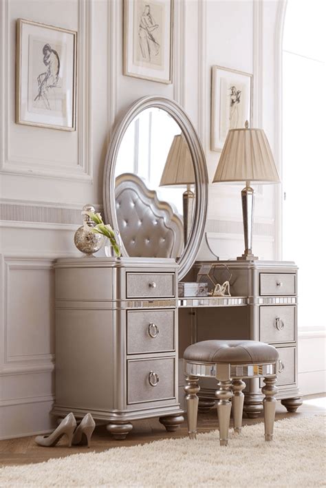 A smooth tabletop provides space for cosmetics and beauty supplies and also includes a matching wooden elegant stool. Best 4 Makeup Vanity Mirror Set Ideas You Must Adopt