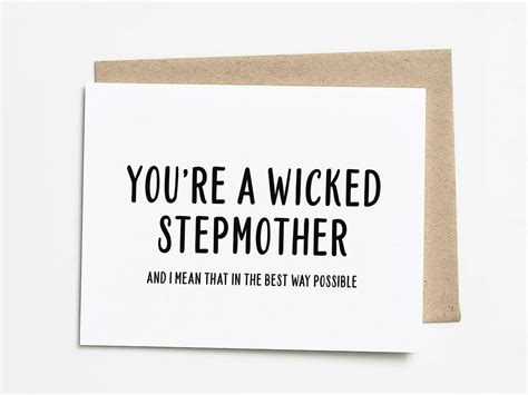 Funny Step Mom Mothers Day Card Mothers Day T For Etsy