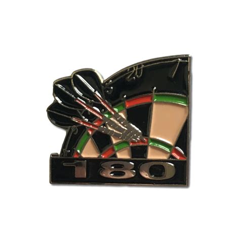 Quality Metal And Enamel 180 Darts Pin Badge With Secure Locking Back