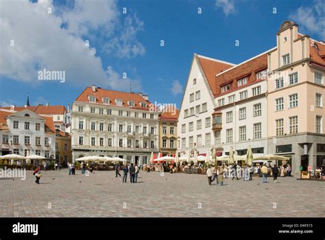Old Town Square Tallinn Estonia Stock Photo Alamy