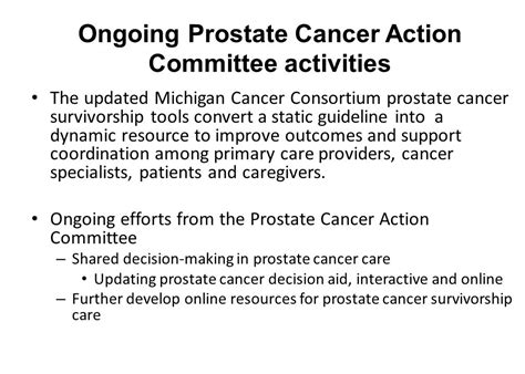 Recommendations For Prostate Cancer Survivorship Care An Update To The Michigan Cancer